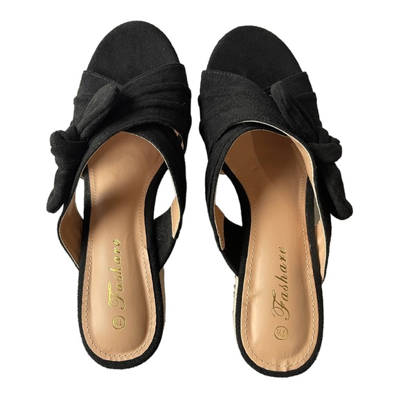 Fashare Platform Sandals Black 7.5 - Picture 3 of 5